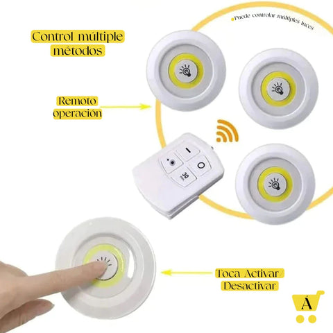 LUCES LED SET 3 CON CONTROL REMOTO