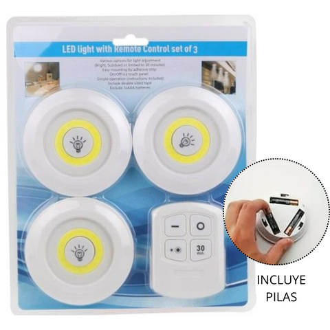 LUCES LED SET 3 CON CONTROL REMOTO