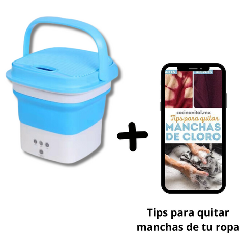 LAVADORA PORTATIL + TIPS PARA QUITAR MANCHAS DE TU ROPA